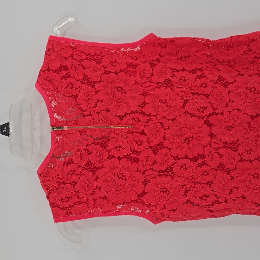 Ted Baker Coral Polyester Lace Back V-neck Sleeveless Blouse Women’s Size 0 - Picture 5 of 7